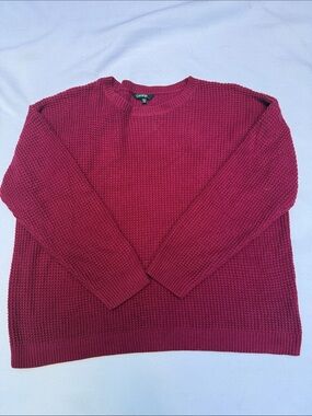 George Plum Waffle-Knit Crewneck Sweater Size XXL